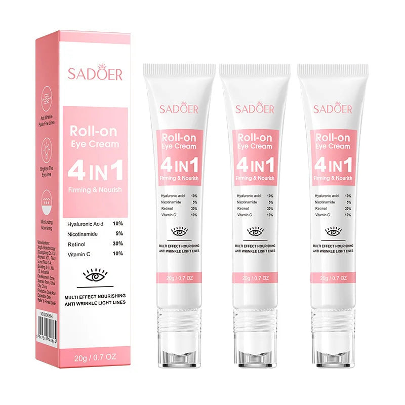 1/2/3pcs SADOER Eye Cream Retinol Nicotinamide Hyaluronic Acid Vitamin C Anti Dark Circle 4in1 Moisturizing Anti-Aging Eye Serum