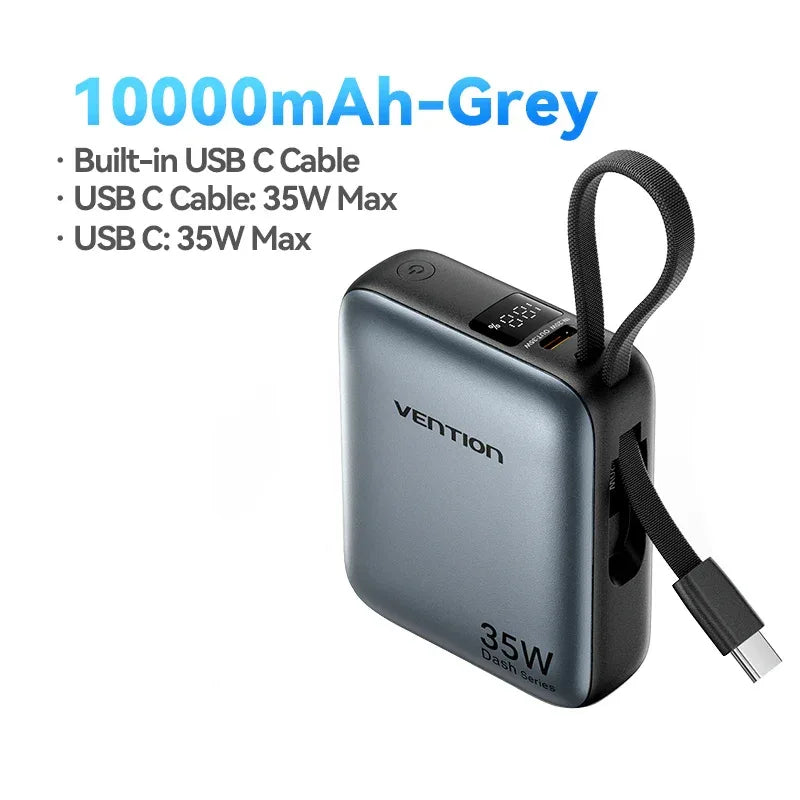 35W Mini Power Bank 10000mAh PD Fast Charging Portable