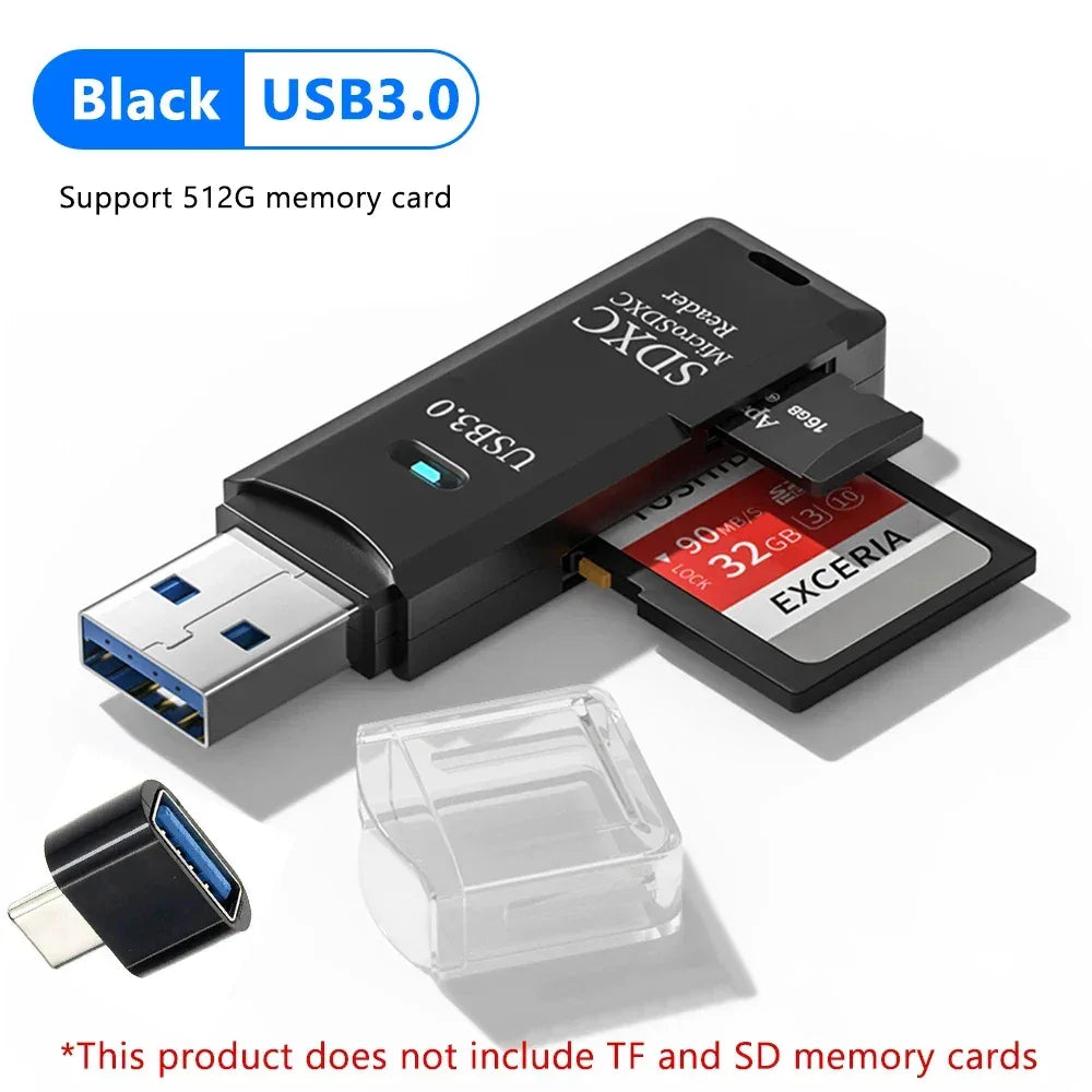 2-in-1 USB 3.0 SD & TF Card Reader High-Speed Adapter