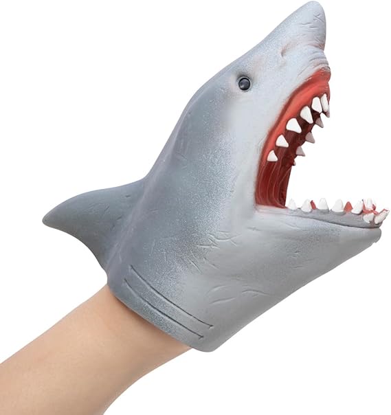 Schylling Shark Hand Puppet – Realistic Soft Rubber Toy for Kids - Urbizia
