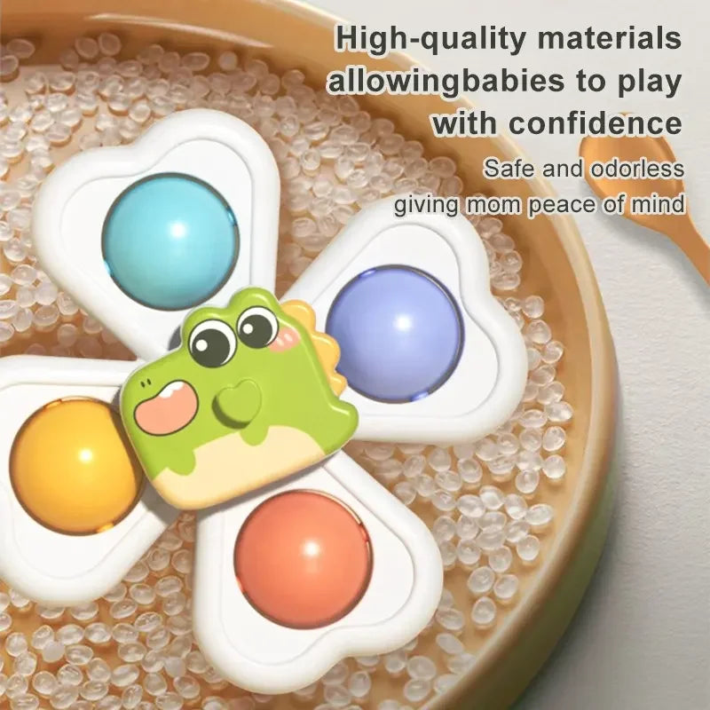 3-in-1 Suction Cup Spinning Top Toy for Babies & Toddlers