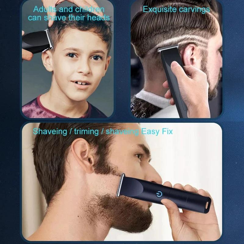 USB Rechargeable Electric Hair & Beard Trimmer – Adjustable Cutter Head