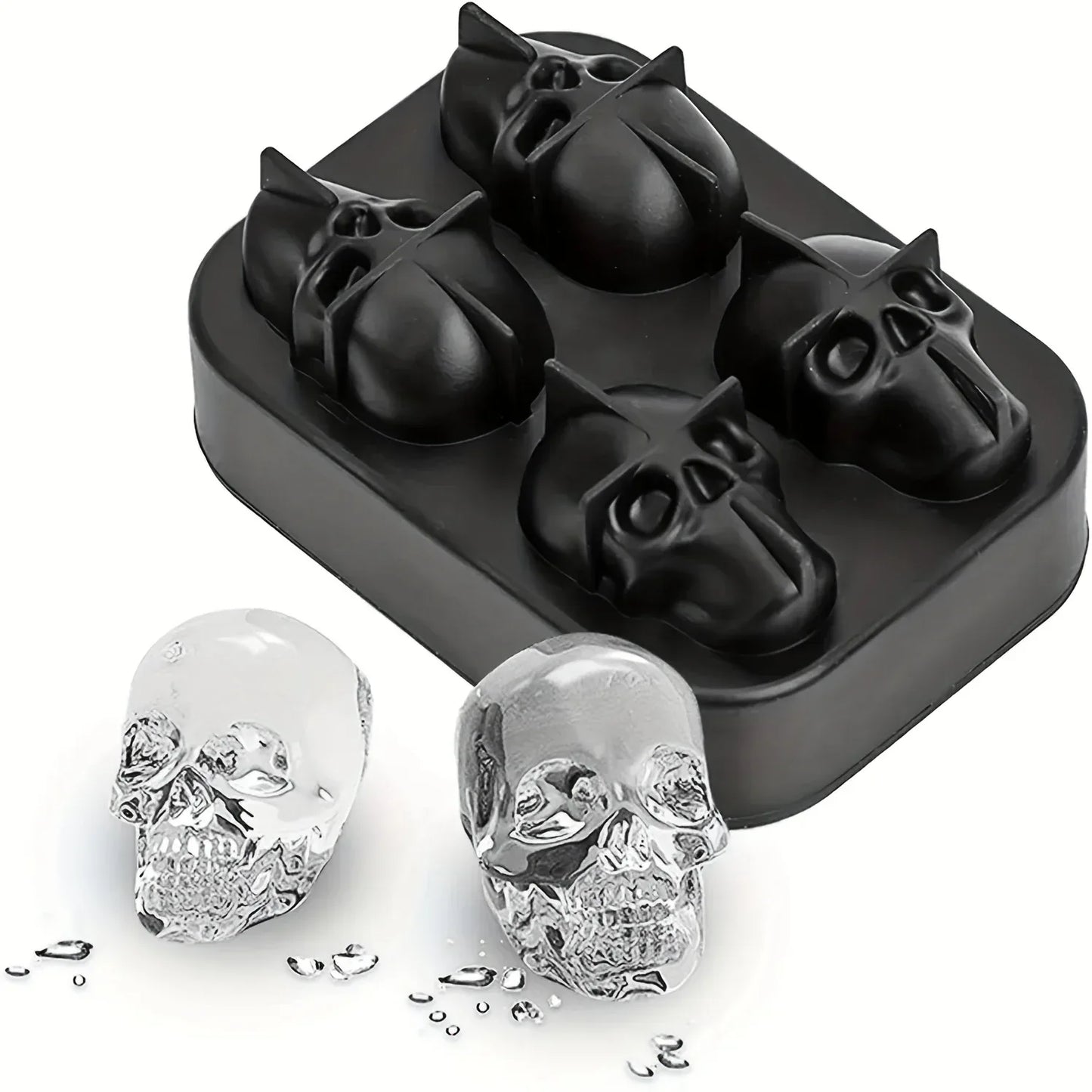 3D Skull Silicone Ice Ball Mold for Cocktails