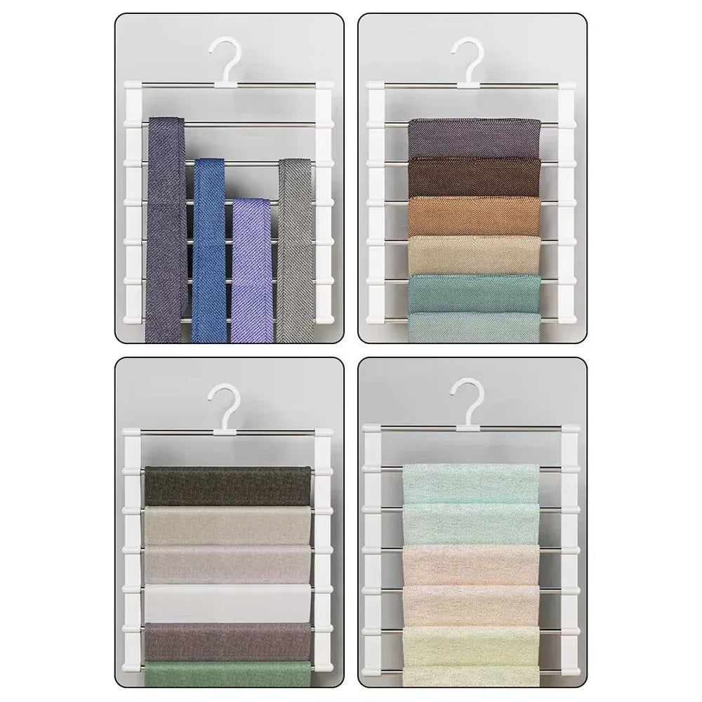 Foldable Multi-Layer Pants Hanger with Non-Slip Clips
