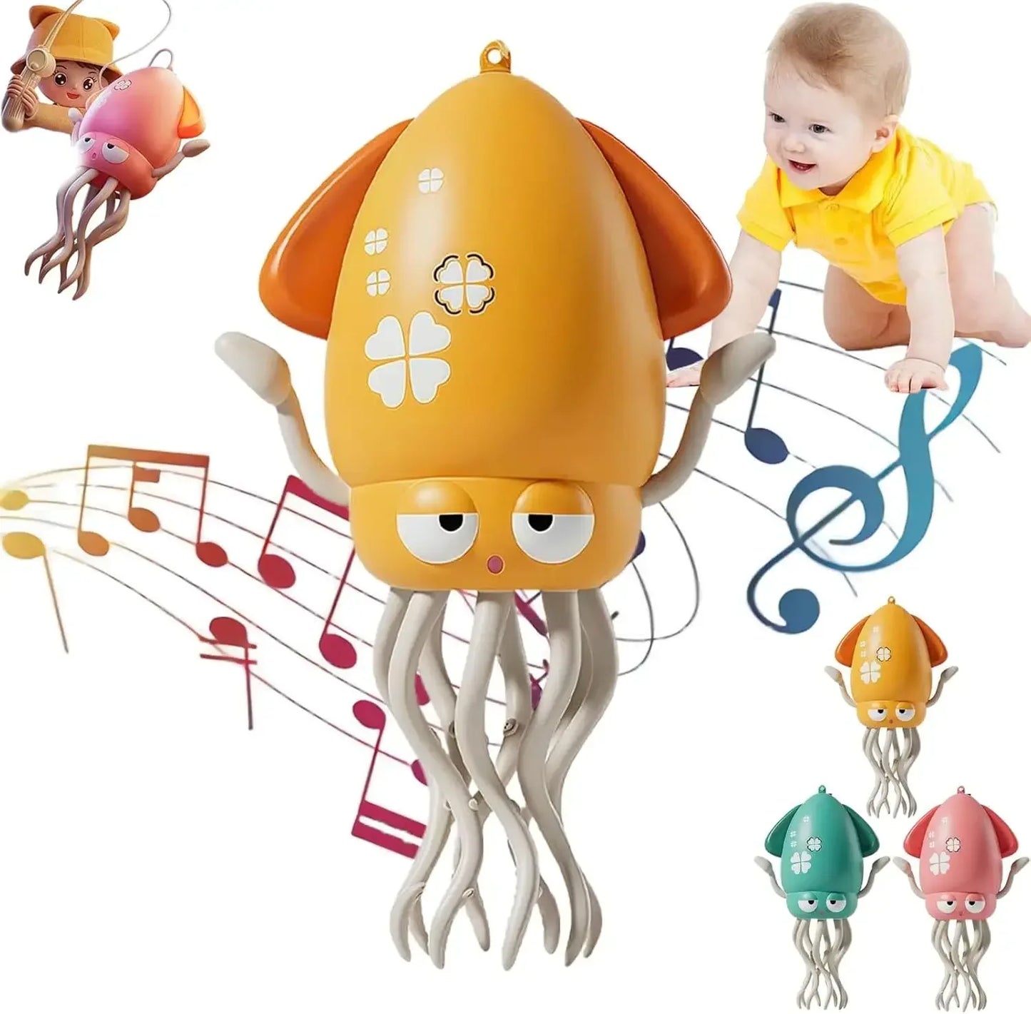 Baby Duck Pull-Back & Electric Octopus Toy Set – Interactive Learning Fun - Urbizia