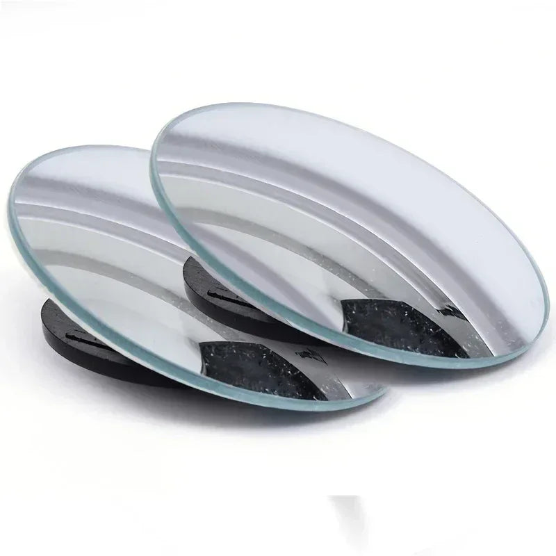2Pcs Round Frame Convex Blind Spot Mirror Safety Driving Wide-angle 360 Degree Adjustable Clear Rearview Mirror Car Accessories - Urbizia