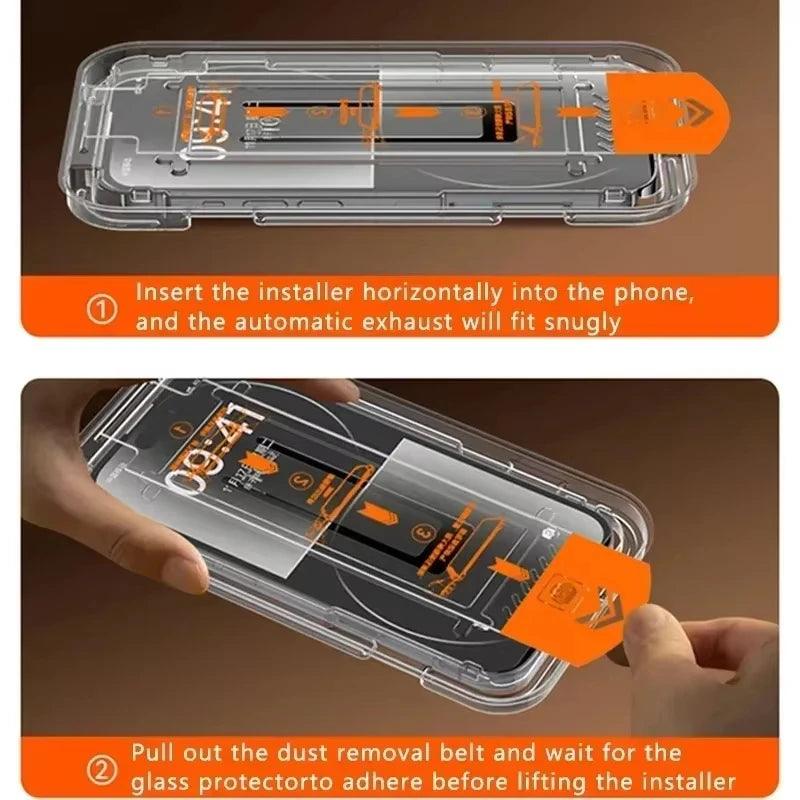 1-4PCS Tempered Glass For iPhone 18 17 16 15 14 13 12 11 Pro Max XS XR 16e Plus Mini Screen Protector With Alignment Mounting