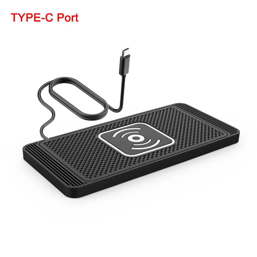 Car Wireless Charger for Iphone 16 15 15 Pro Max 14 13 12 X Samsung S24 S23 Wireless Car Charger Silicone Pad Stand Fast Charger