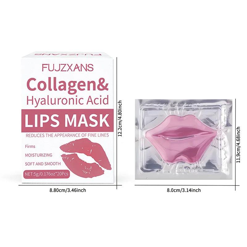 20Pcs/Box Pink Lips Masks Sheets For Skincare Reduce The Look Of Dark Spots Moisturizes Skin To Make Wrinkles Less Noticeable