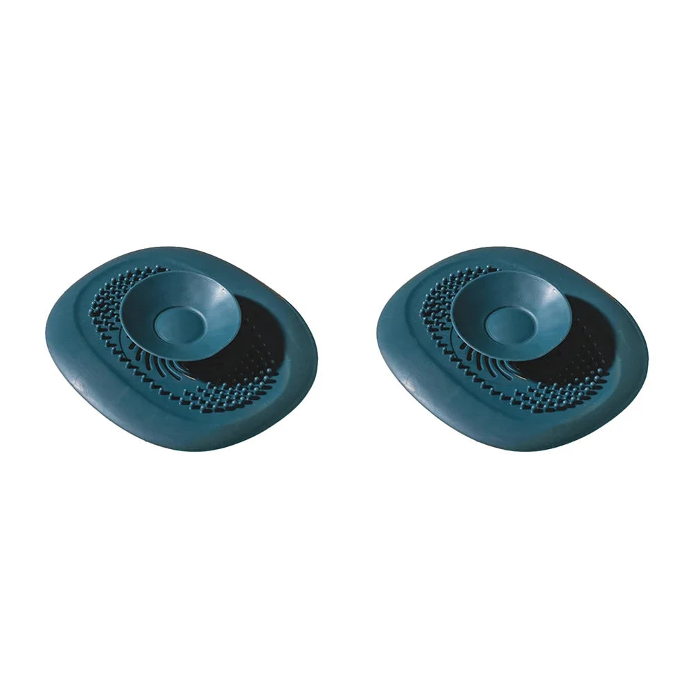 YITAPE 2PCS Silicone Bathroom Hair Catcher Deodorant Floor Drain Cover Anti-Clogging Shower Strainer Kitchen Sink Plug Stopper