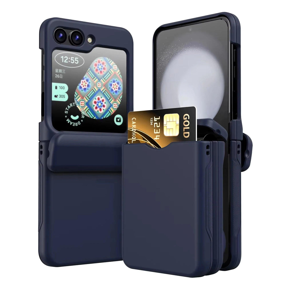 Flip Cover Card Insertion Phone Case For Samsung Galaxy Z Flip 8 Galaxy Z Flip 7 5 4 6 Shockproof Fall Prevention Phone Cover