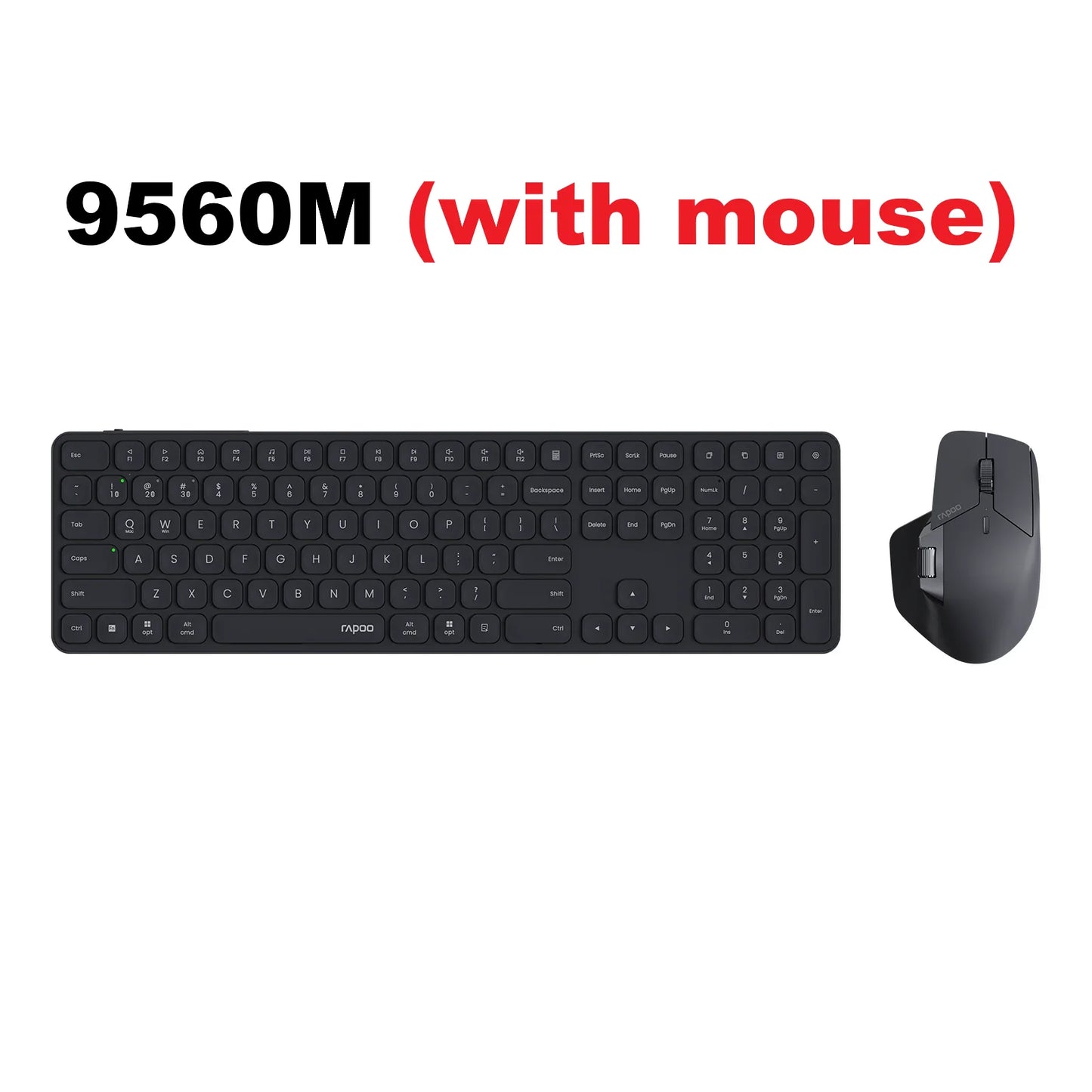 Rapoo 9560M Wireless Keyboard and Mouse Combo E9550L USB-C Rechargeable 110-Key Ultra-Thin Keyboard and MT760SE Wireless Mouse