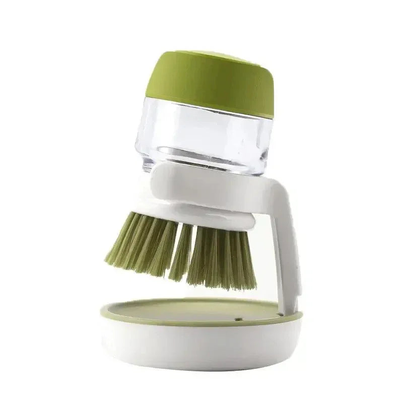 Dish Brush With Soap Dispenser – Multi-Use Kitchen Palm Brush With Tray - Urbizia