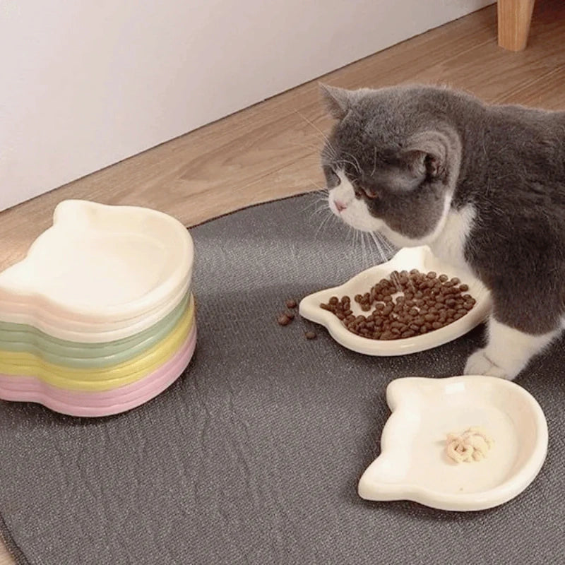 4-Color Anti-Black-Nose Pet Bowl Premium Cat Food Dish for Dwarf Cats Frozen Meal Canned Snack Plate Home Use Pet Bowl