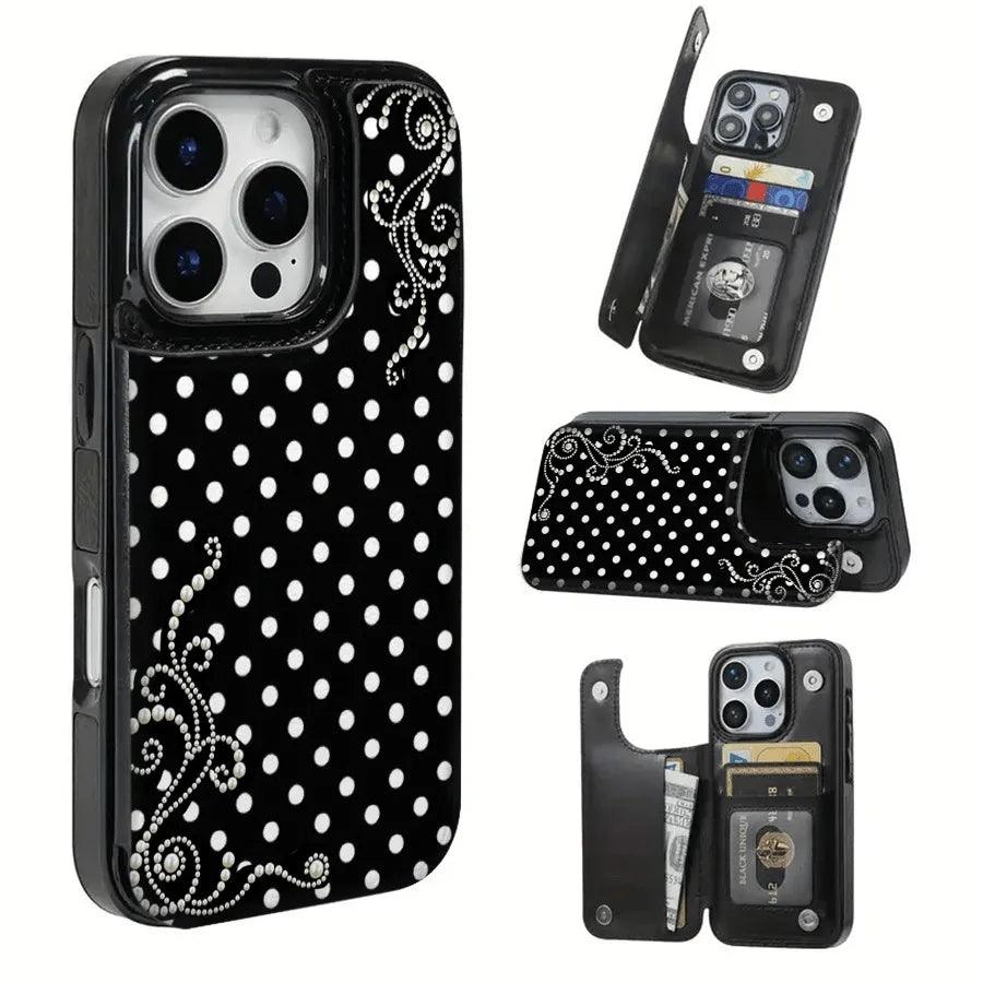 Phone Case: Pearl Polka, TPU Phone Case Features a Pattern Suitable for iPhone 16 Pro Max, 16, 15 Pro, 14 Plus, 13, 12 Series