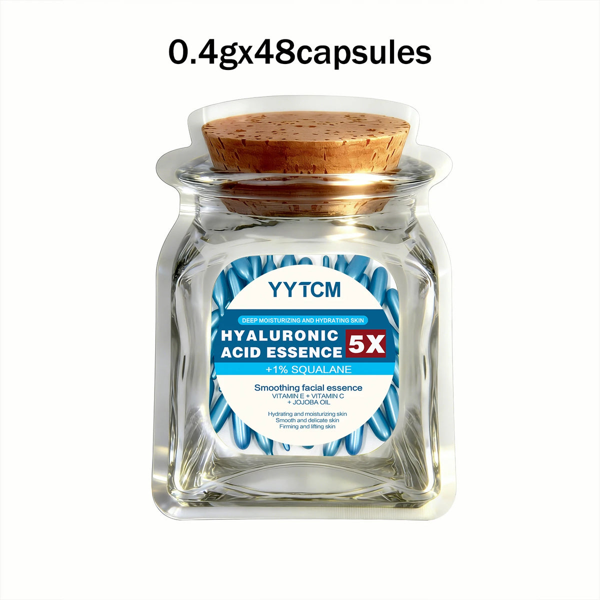 Hyaluronic Acid Deep Moisturizing Capsule Essence, Deep Moisturizing and Brightening Skin Essence (0.4g X 30 Capsules)/Bag - 1 B