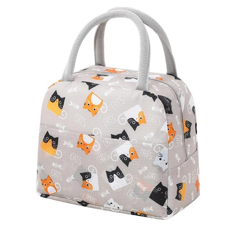 Japanese Style Fresh Student Lunch Bag Insulated Meal Container Carrier for Office Workers Handheld Thermal Bento Bag