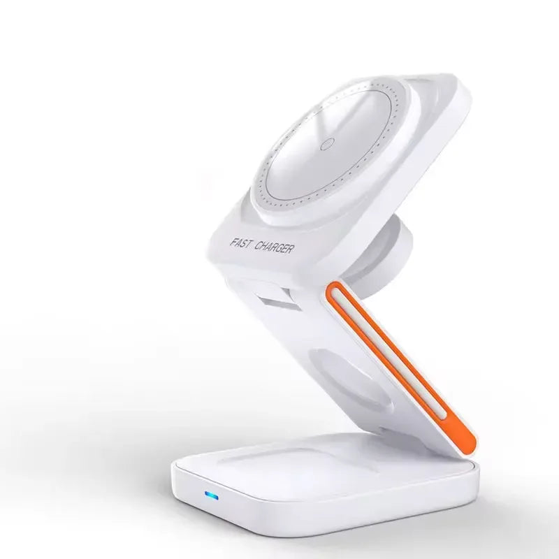 3 in 1 Foldable Charging Station Fast Magnetic Wireless Charger Stand for iPhone 17 16 15 14 13 12 Apple Watch 8 7 6 Airpods Pro - Urbizia