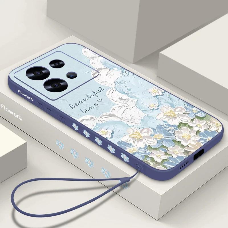 Floral Lanyard Soft TPU Case for Xiaomi Redmi & Poco Series