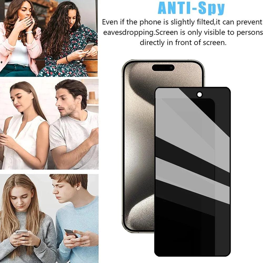 1~3PCS Anti Spy Tempered Glass For iPhone 17 17e 16e 16 15 Pro Max Privacy Screen Protector iPhone 15 14 Plus 13 12 11 Pro Max Antiespia Pelicula de Cristal Templado iPhone 17 Pro Max anti-peeping Protective Film