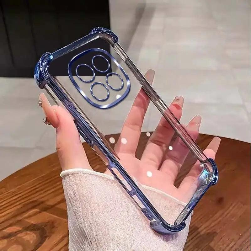Luxury Plating Transparent Shockproof Case For Note 15 Pro Plus 5G 14/13 Pro Plus 4G 5G Redmi 15C 14C A5 A7 Pro Silicone Cover