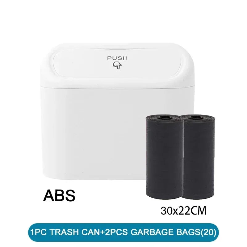 Car Trash Can (with Lid) Contains 60 (300) Garbage Bags, Small Car Trash Can, Leak-proof Mini Car Accessories - Urbizia
