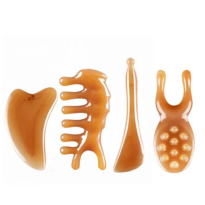 Skin Scraping Resin Guasha Massage Board Face Eye SPA Massager Plate For Neck Back Body Legs Hands Promote Blood Circulation