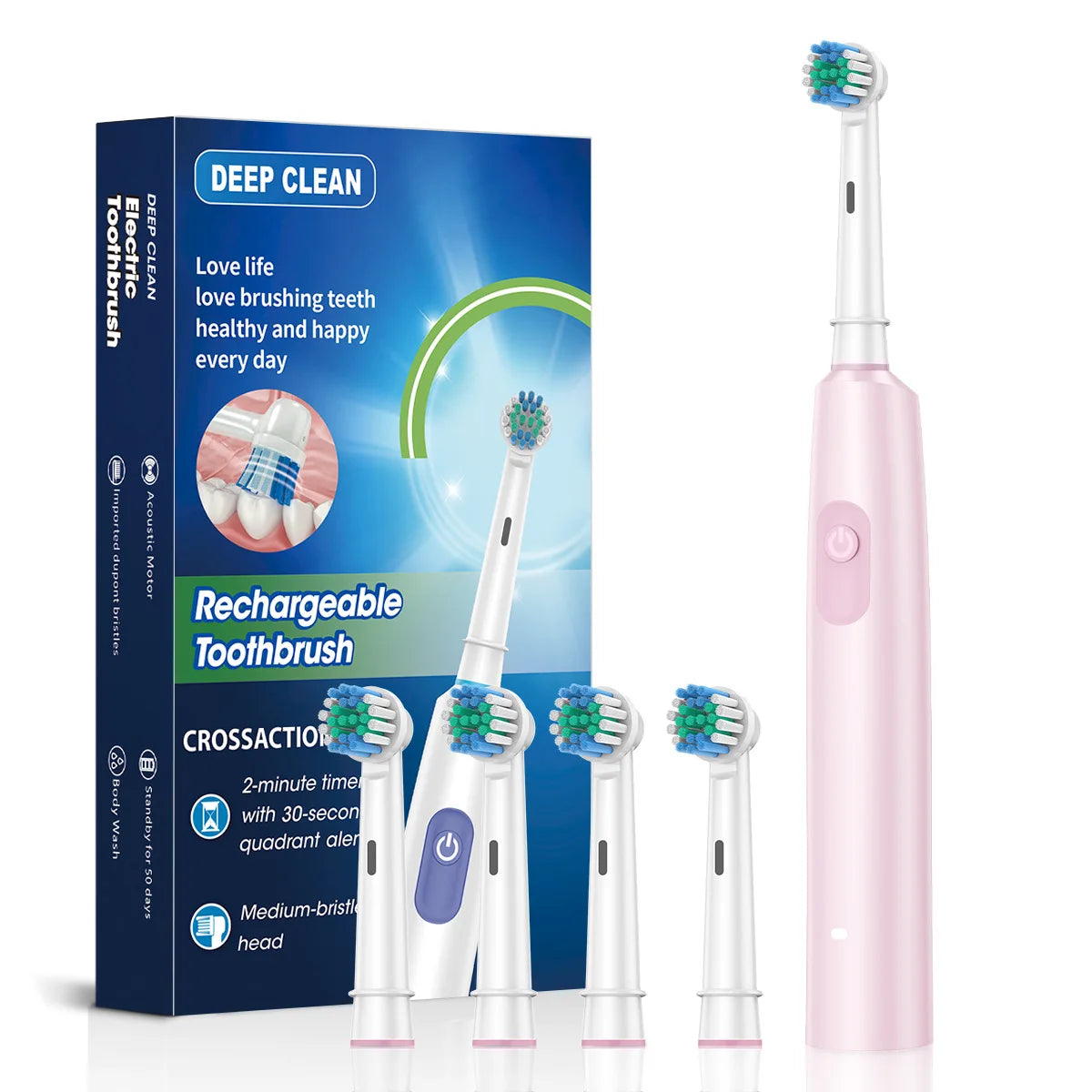 Electric Toothbrush Rotary Cleaning Teeth Brush - Urbizia