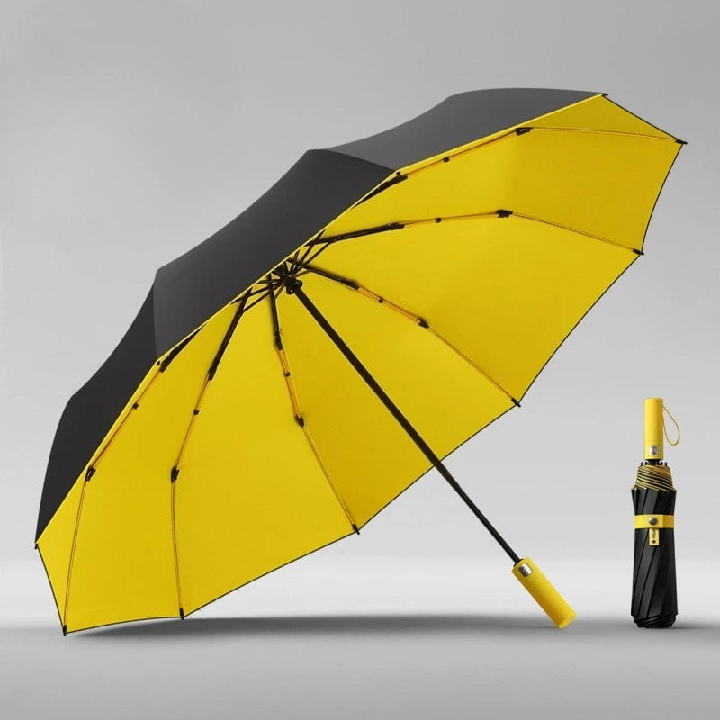 125CM Triple Fold Double Layer Double Keel Super Large Men Umbrella Sunscreen Extra Folding Rain Umbrella for Outdoor Daily
