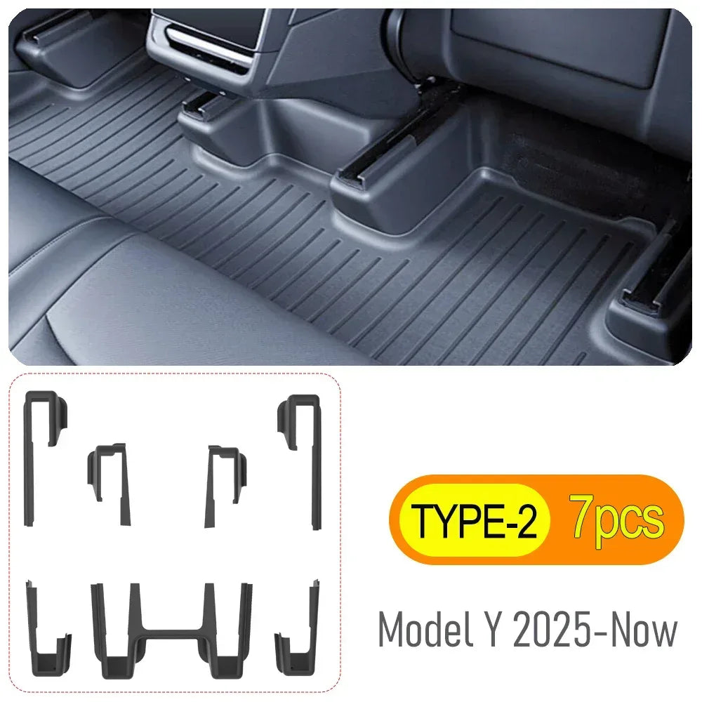 For Tesla Model Y Juniper 2025 2026 Under Seat Corner Guard Seat Slide Rail Protector Cover Anti-Kick Decor Flocking Accessories - Urbizia