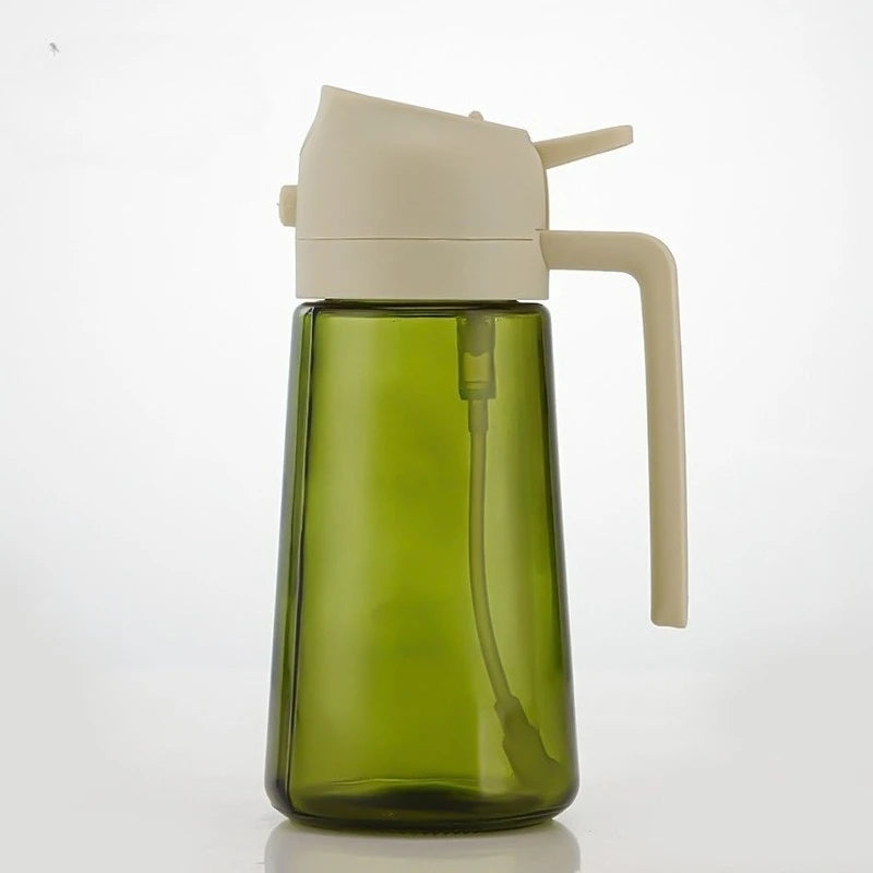 2in1 Black Glass Olive Oil Sprayer Lightproof Oil Dispenser for Cooking Salad Barbecue Kitchen Tools Refillable Spray Bottle