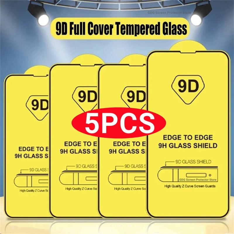 5PCS 9D Screen Protector for Xiaomi Redmi Note 14 13 Pro 5G 12 11 10 9 8 9S 10S 11S 12S 14S 15C 14C 9A 9C 9T 10A 10C 11A 12C 13C