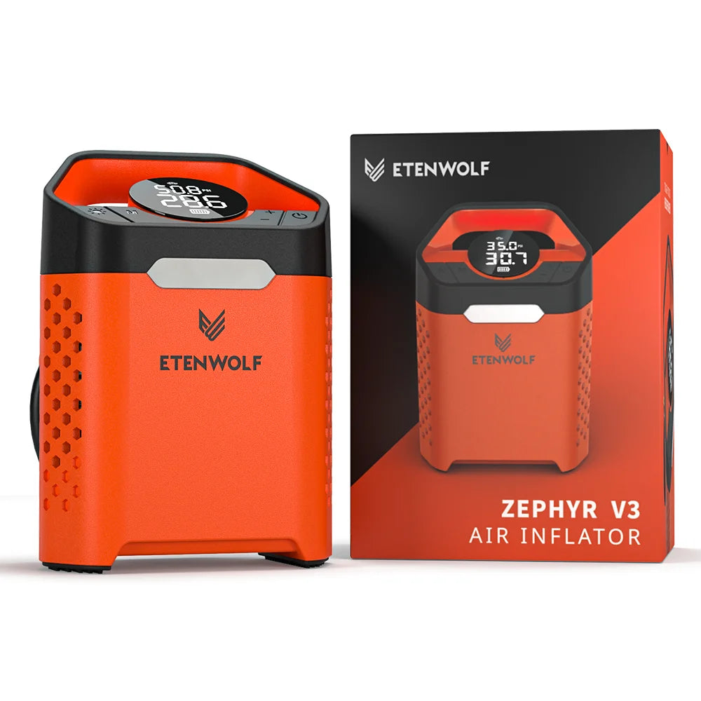 ETENWOLF V3 Portable Tire Inflator Pump 160 PSI Car Compressor 100% Duty Cycle Tire Inflator Pump 7800mAh Air Pump For Cars Motorcycles Bicycles Power Bank