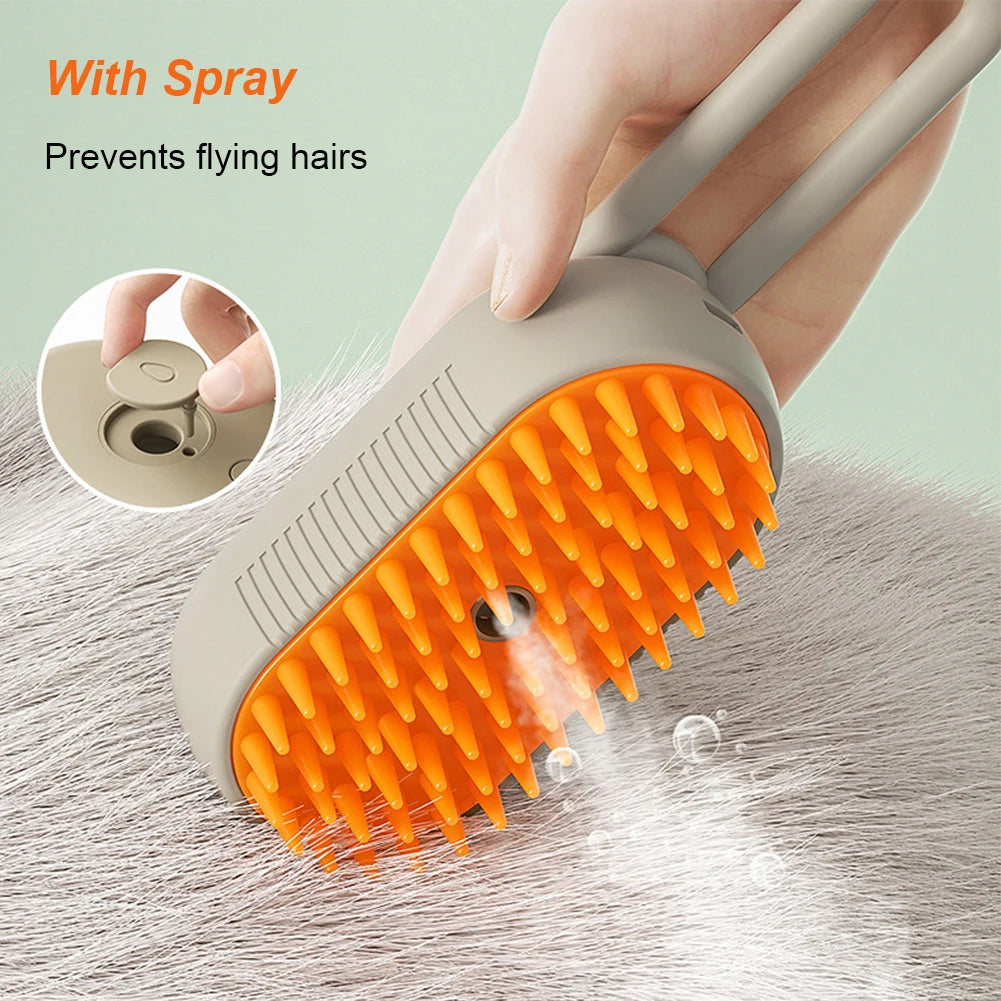 Pet Electric Steam Brush For Grooming