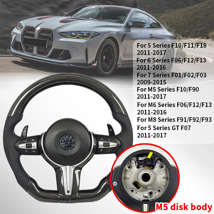 M Upgraded Steering Wheel Sport Carbon Fiber Parts For BMW F20 F23 F10 F12 F30 F32 F34 F45 F22 F39 F15 F25 M3 M5 E87 E70 E90 E84