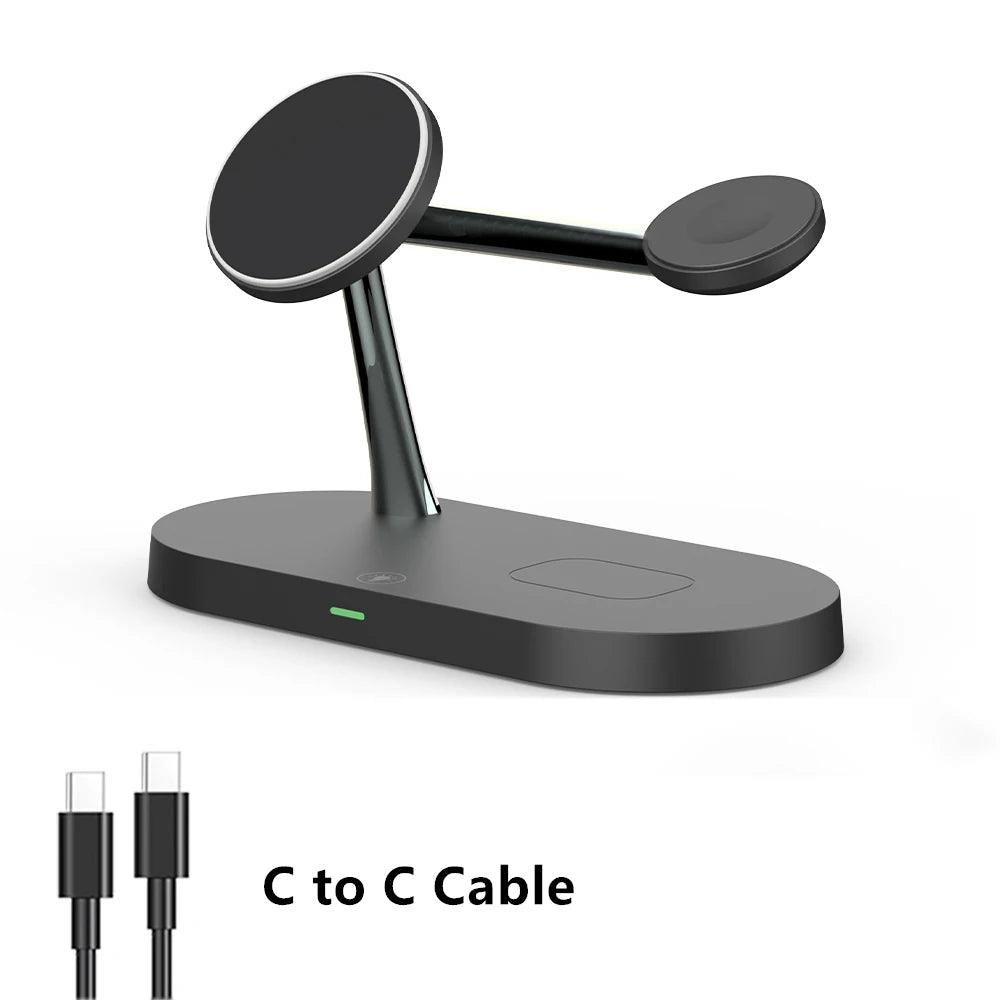 3 in 1 Magnetic Wireless Chargers Fast Charging Station For iPhone 12 13 14 15 16 For Apple Watch 10 9 8 7 6 5 Airpods Pro