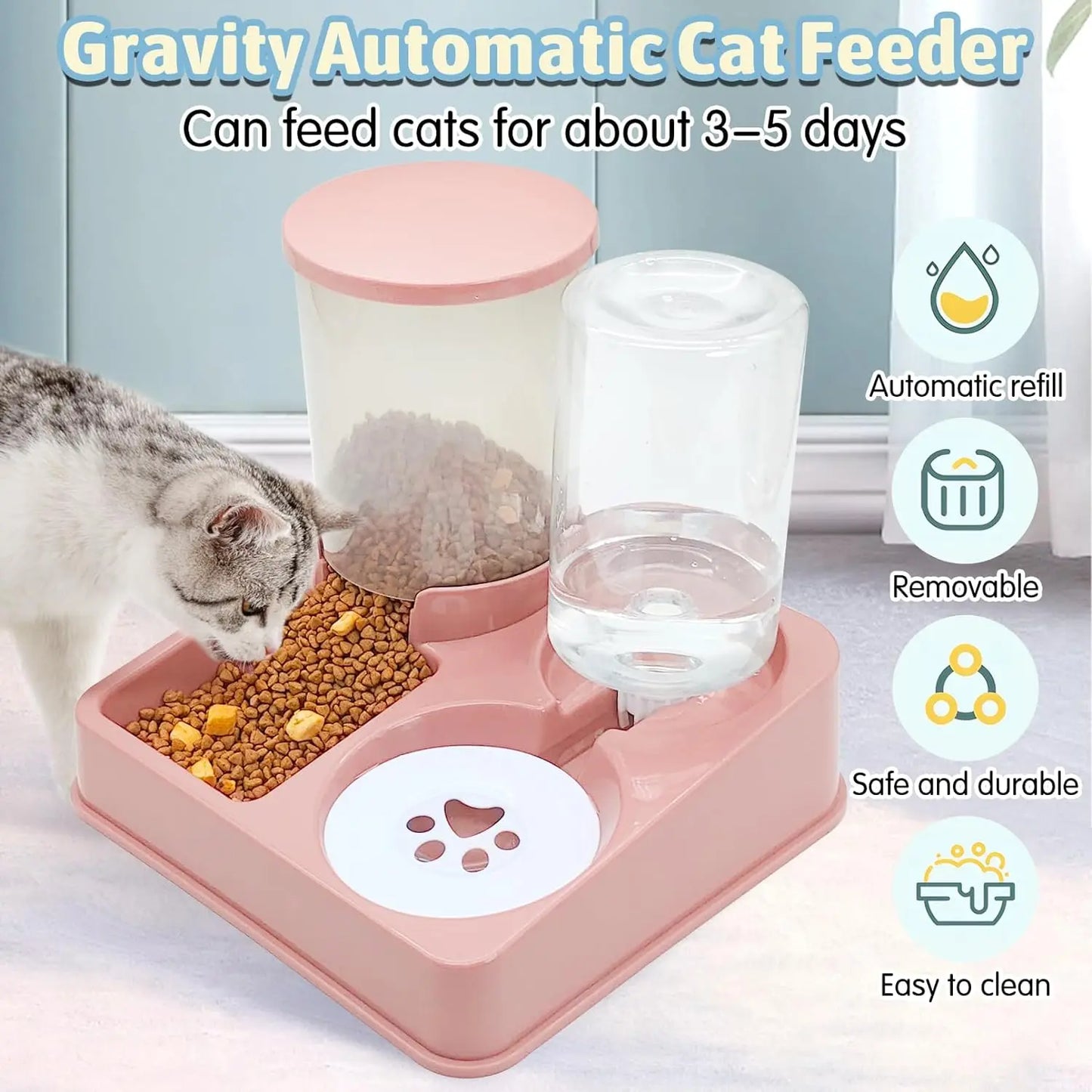 Automatic Cat Feeder Water Dispenser Set 2 In 1 - Urbizia