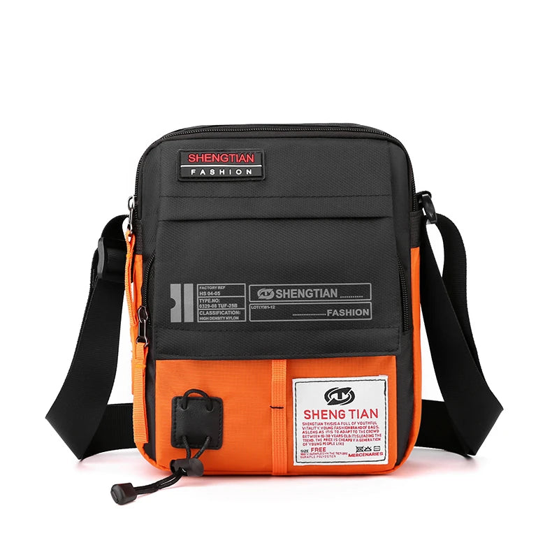 Waterproof Oxford Sling Bag Men Anti-Theft Crossbody Messenger Multi-Pocket Phone Pouch Daily Commute Travel Small Zipper Should