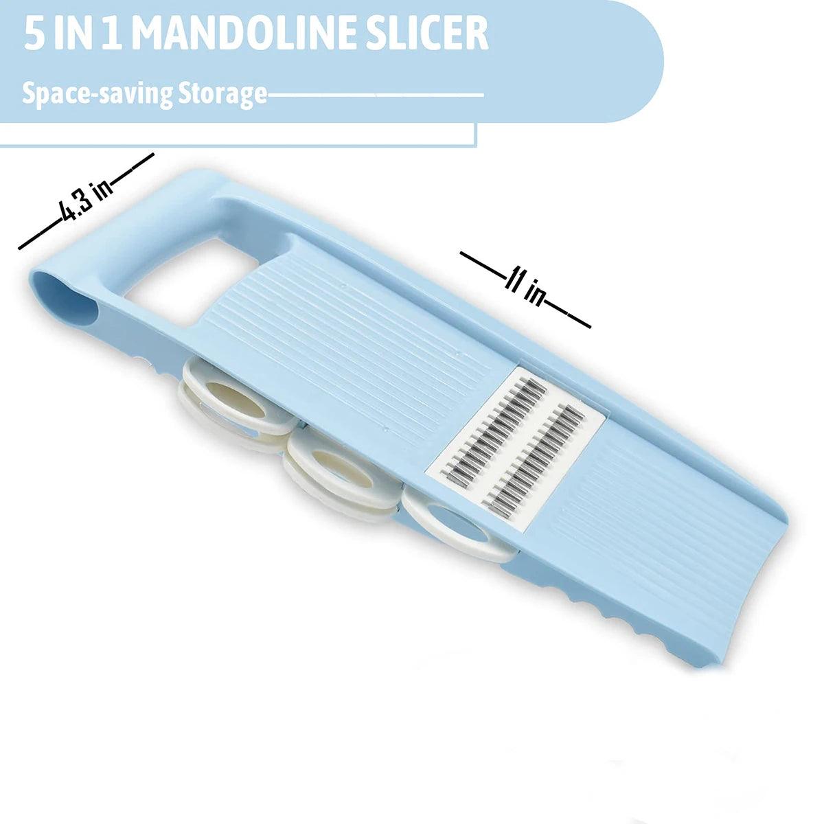 5 in 1 Mandoline Slicer for Kitchen Vegetable Slicer Multi Blade Potato Chip, Veggie Slicer, Vegetable Cutter, Julienne Shredder
