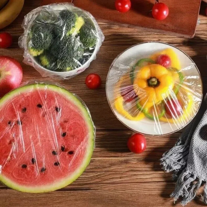 Disposable Elastic Food Covers for Bowls & Plates (100pcs)