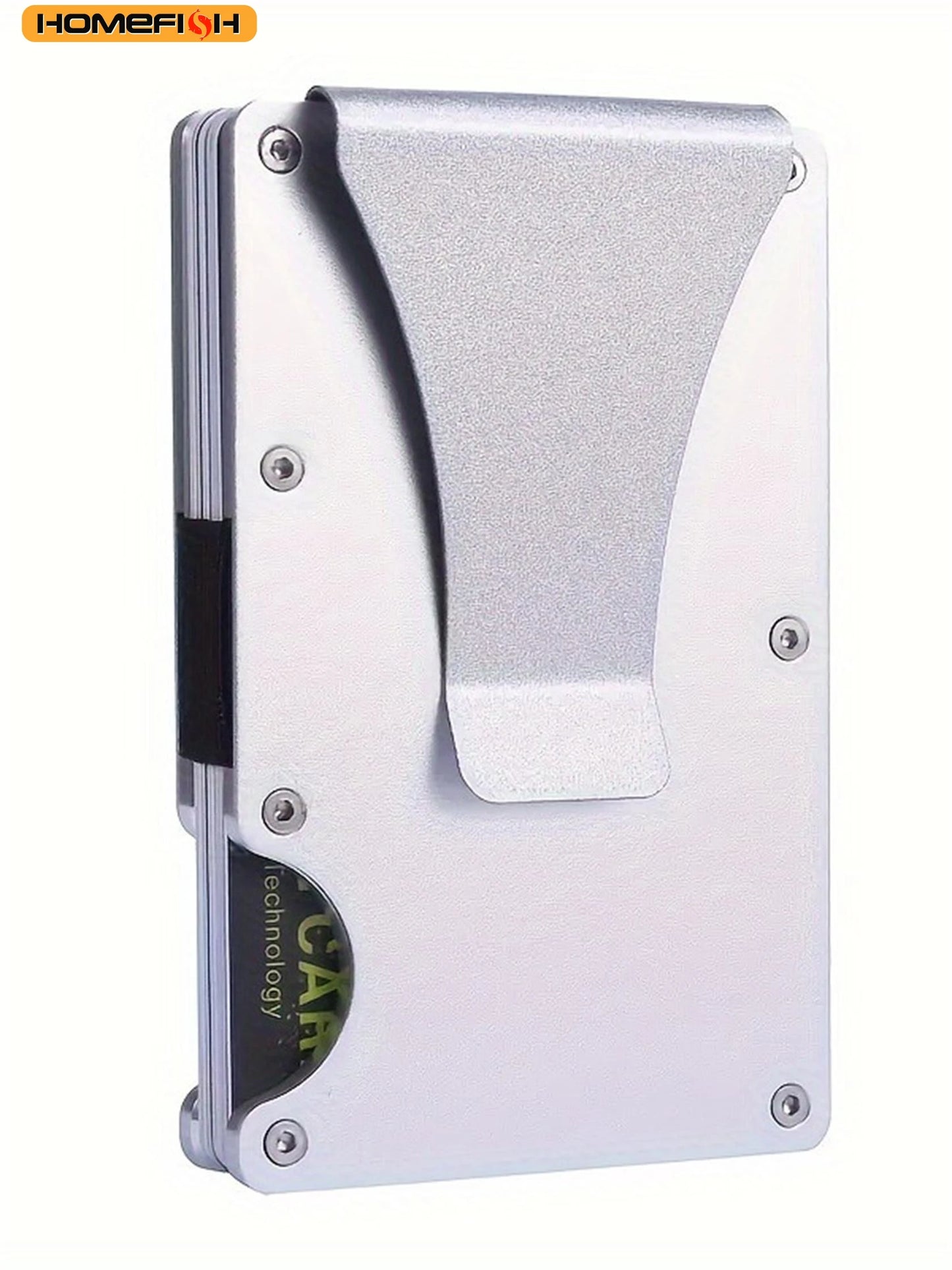 HOMEFISH Wallet For Men Minimalist Slim RFID Credit Card Holder & Money Clip Scratch Resistant Aluminum Card Holder Case