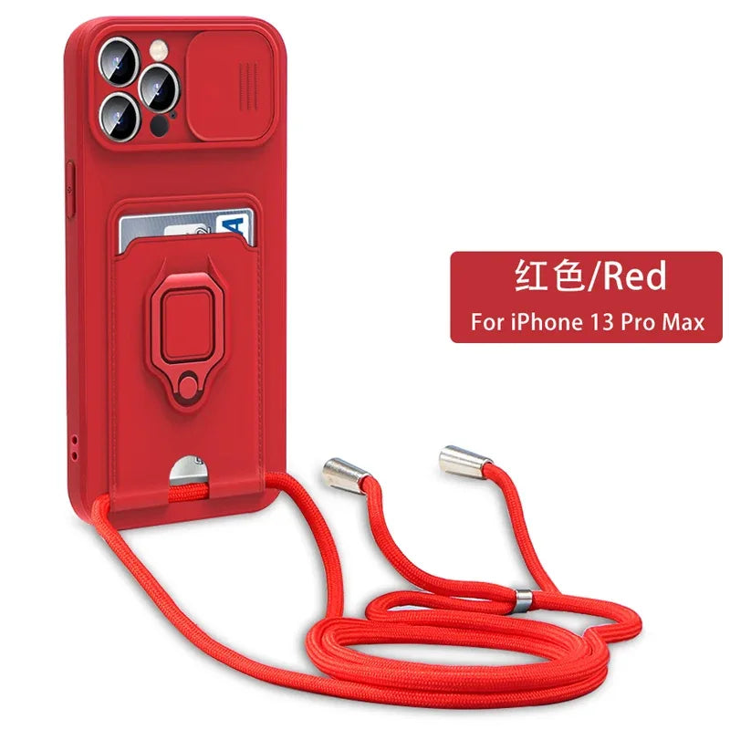 Crossbody Lanyard Ring Holder Case for Samsung Galaxy