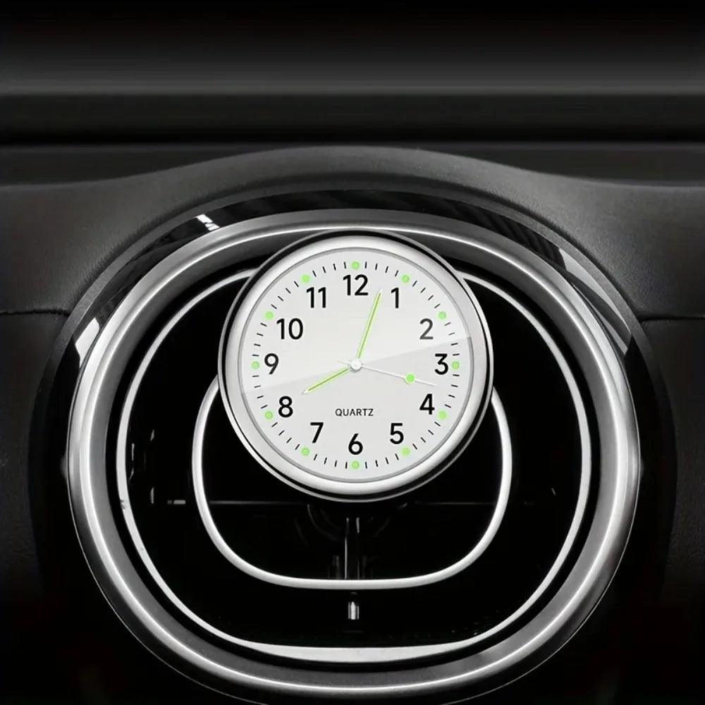 1pc Glow Decorative Clock Car Clock Mini Quartz Analog Car Dashboard Time Stick-On Clock Watch for Car Decoration Exclusive