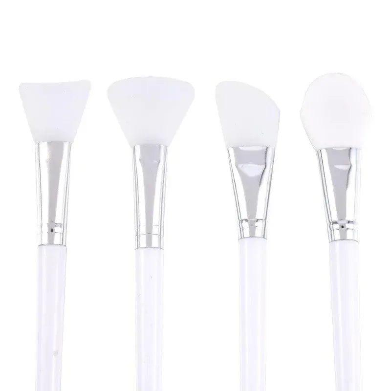 4Pcs/set White Makeup Silicone Facial Mask Brush Professional Mud Cream Brushes DIY Skin Care Foundation Cosmetic Beauty Tool - Urbizia