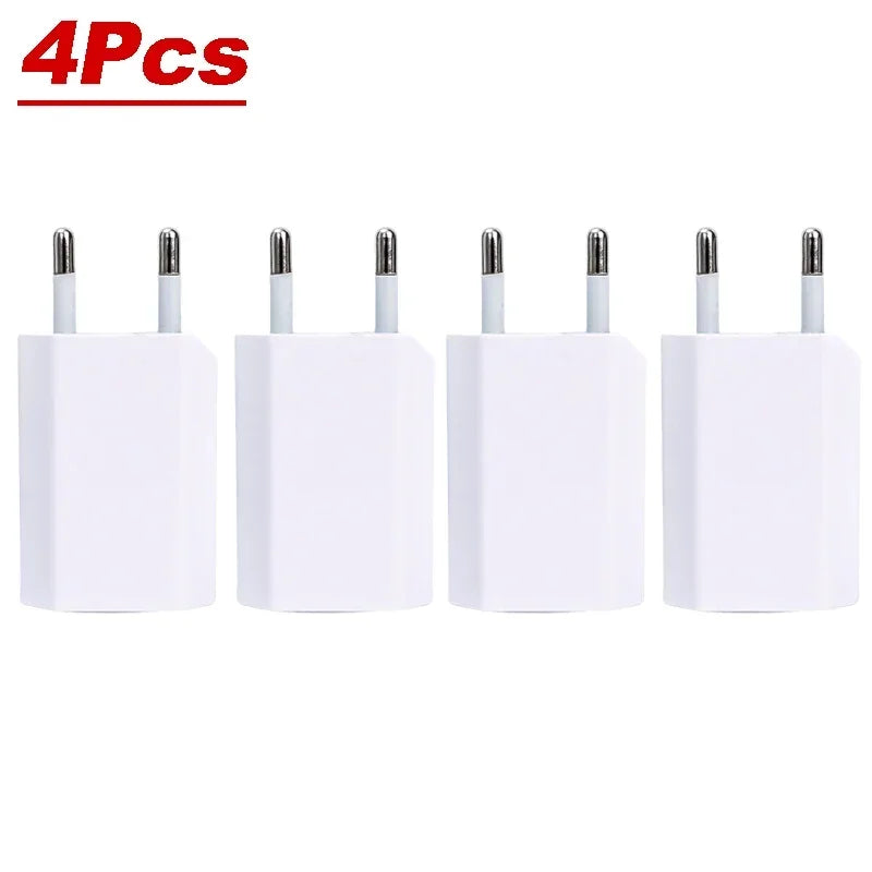 5V/1A USB Home Travel Charger 1-5Pcs EU Plug Power Wall Adapter Mobile Phone Charger Power Adapter For iPhone Samsung Xiaomi 15