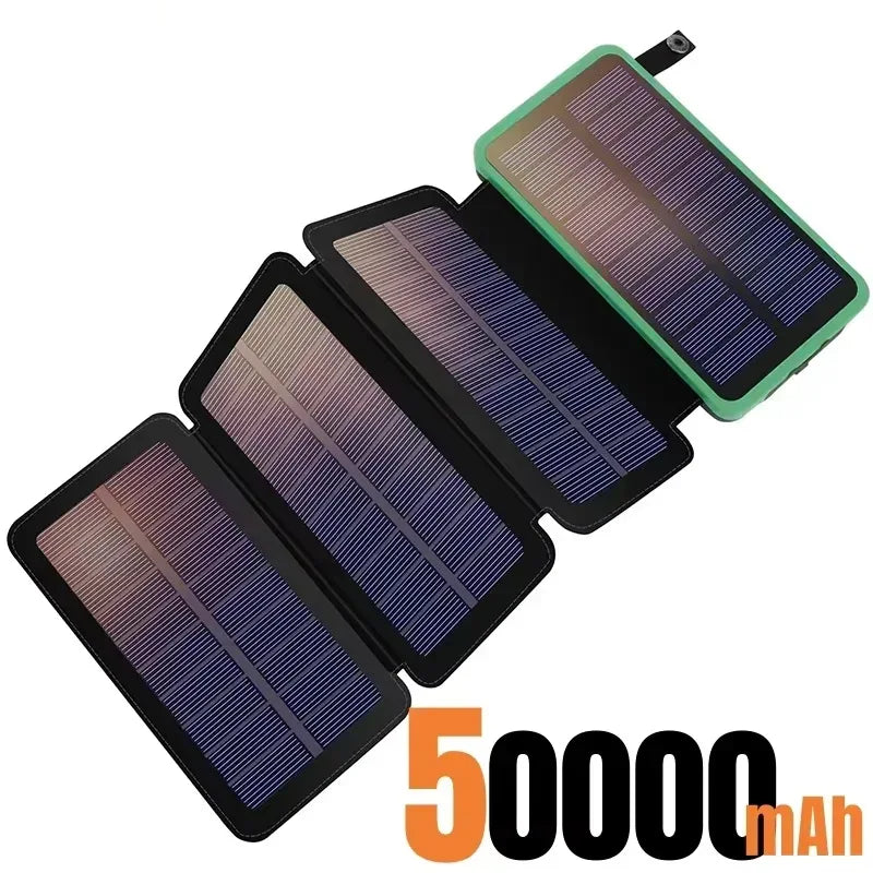 200000mAH Solar Power Bank Folding Solar Panels 5V 2A USB Output Portable Outdoor Camping Sun Power For IPhone Android