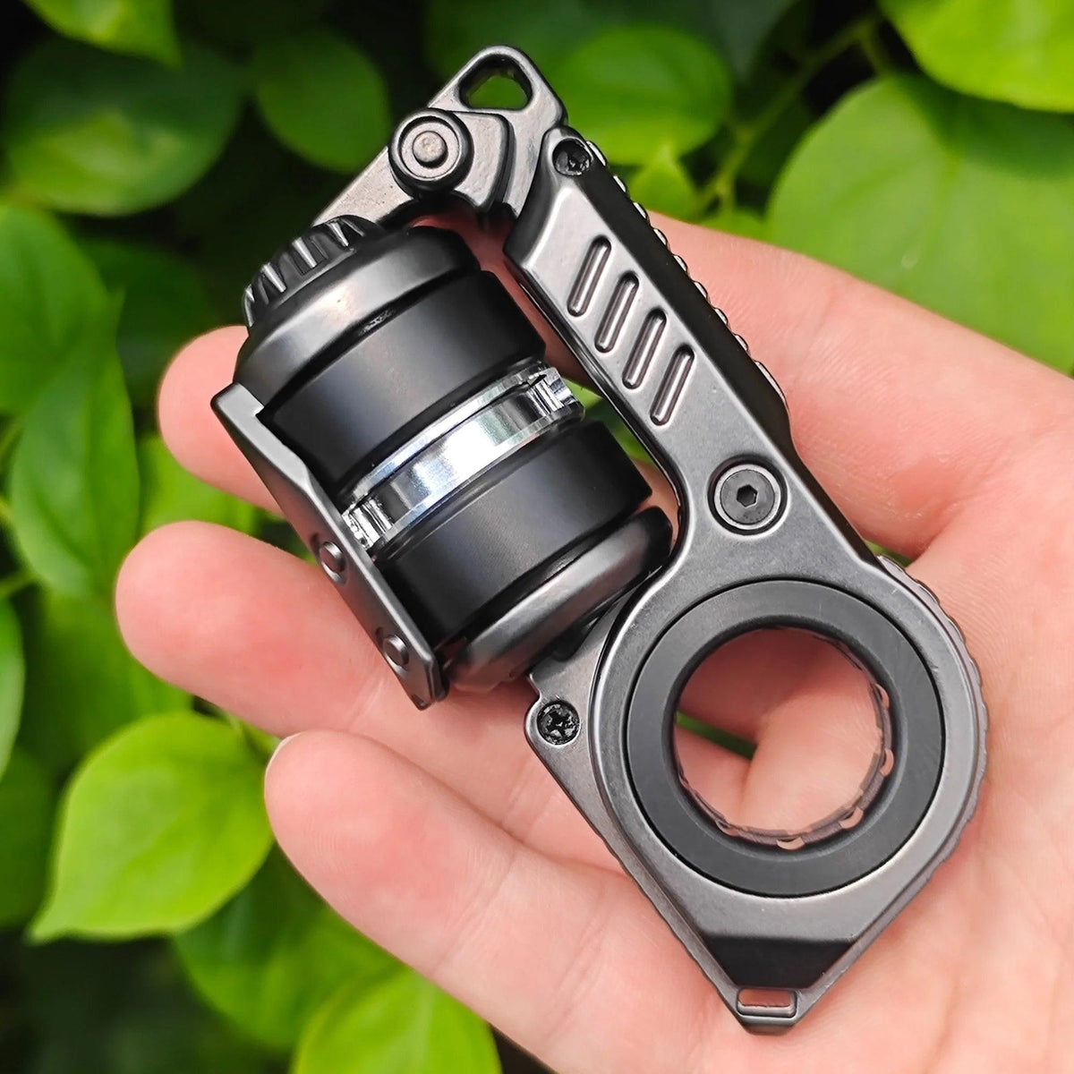 Metal EDC Fidget Slider with Magnetic Push Egg & Ratchet Sound