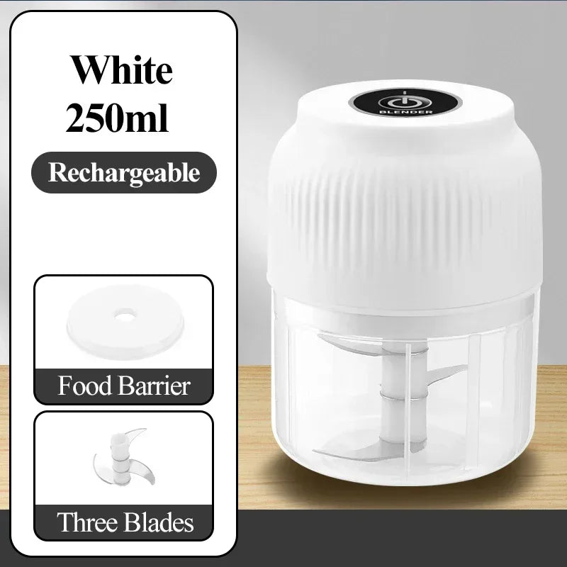 250ml Mini Wireless Electric Vegetable & Garlic Chopper – USB Rechargeable - Urbizia