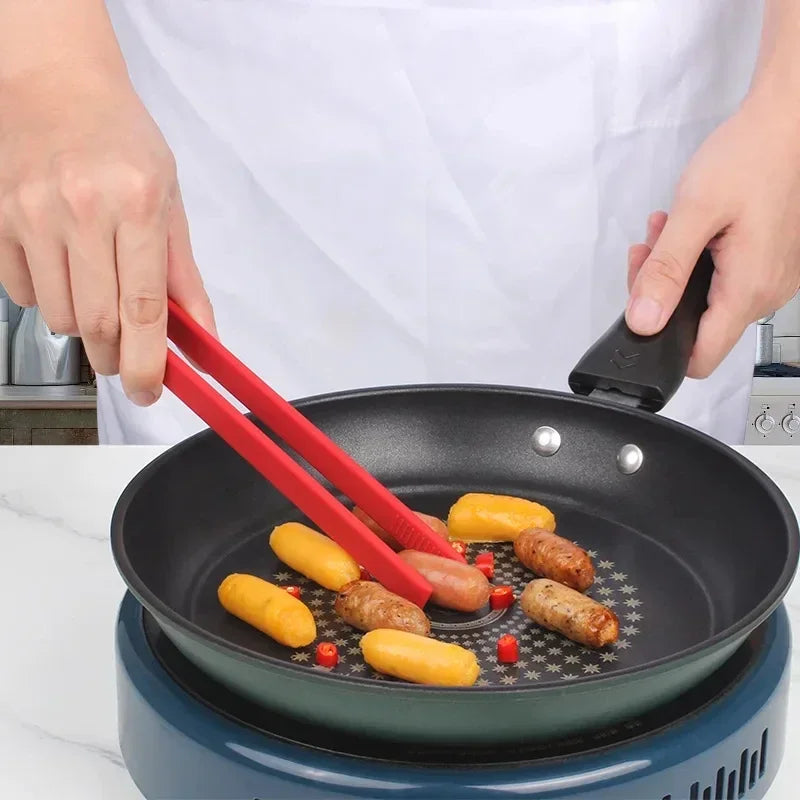 Silicone Anti-Slip Food Tongs – Heat Resistant BBQ & Kitchen Clip (22cm)
