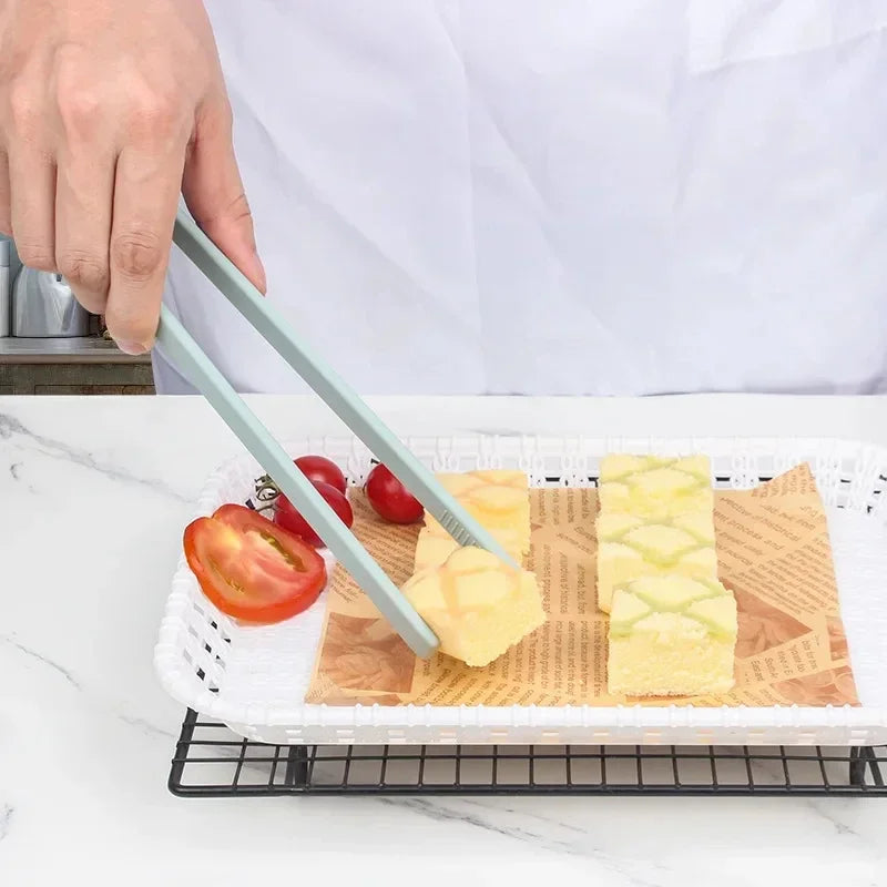 Silicone Anti-Slip Food Tongs – Heat Resistant BBQ & Kitchen Clip (22cm)
